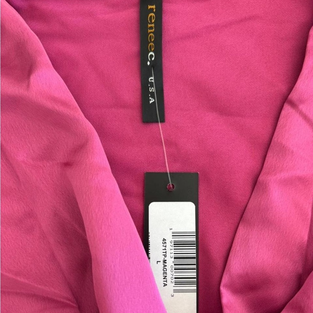 Renee C. Fuchsia Knot Blouse - Picture 3 of 5